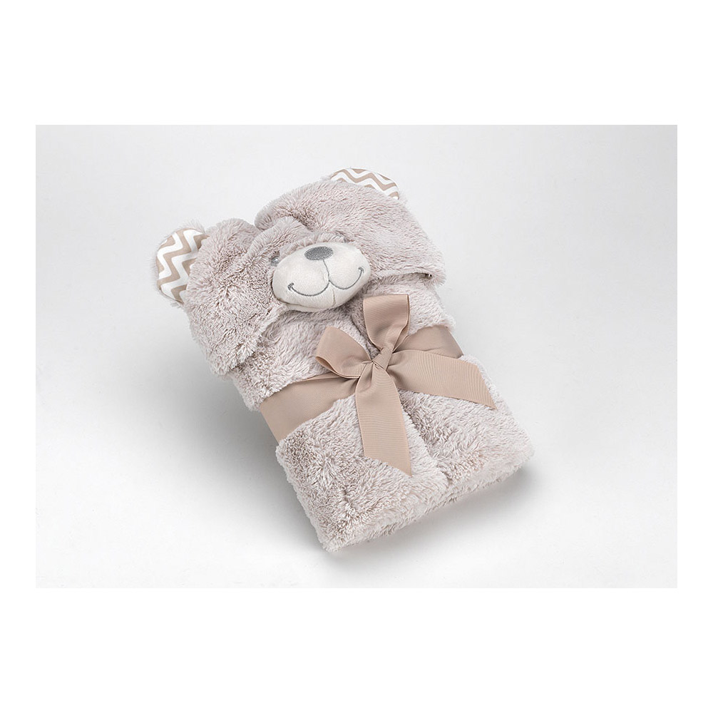 Κουβέρτα Bebe PONPON BEAR BEIGE 02