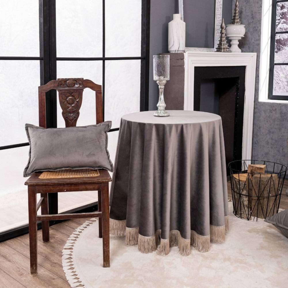 Ροτόντα Velvet 11 Φ180cm με κρόσι GREY