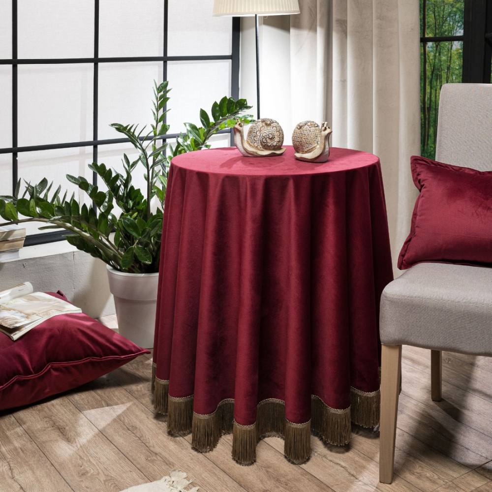 Ροτόντα Velvet 10 Φ180cm με κρόσι BORDO