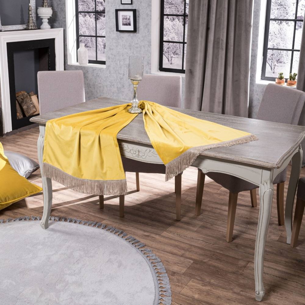 Τραβέρσα (Sari) Velvet 14 (65x200cm) YELLOW