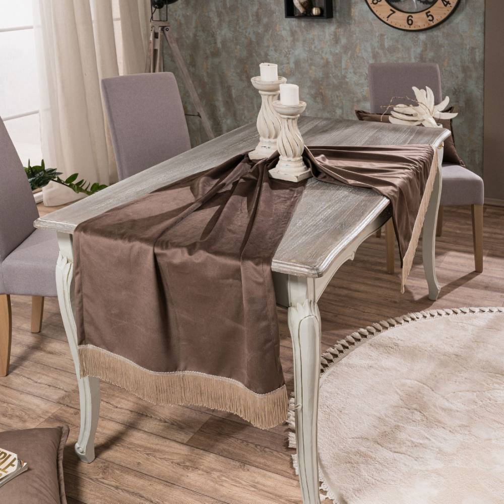 Τραβέρσα (Sari) Velvet 03 (65x200cm) BROWN