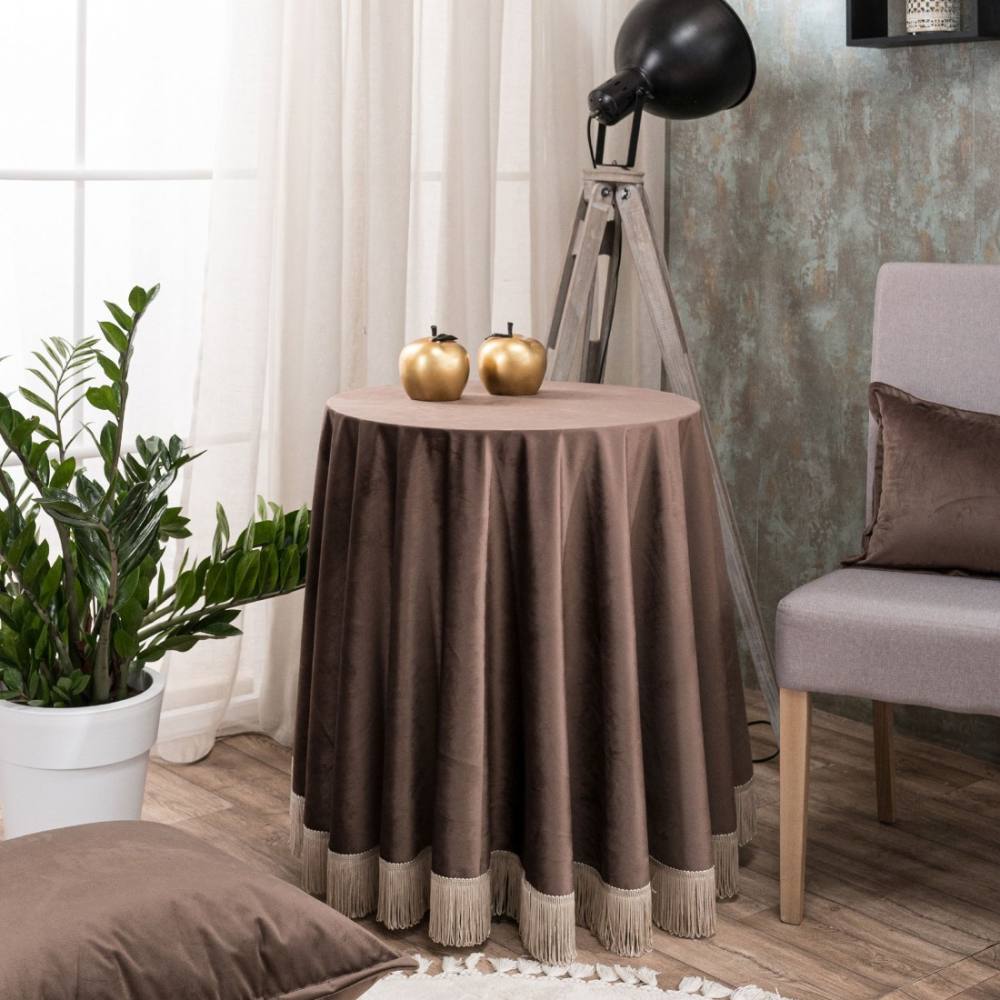 Ροτόντα Velvet 03 Φ180cm με κρόσι BROWN