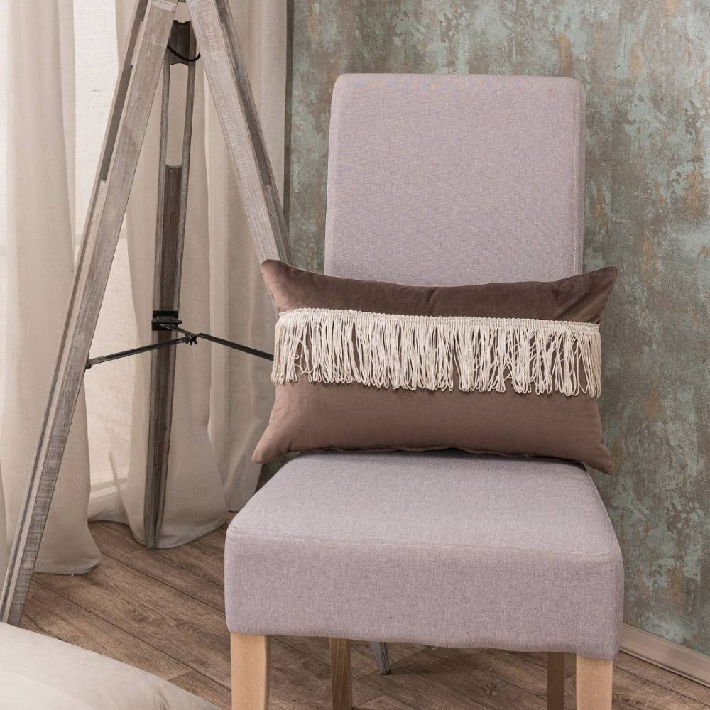 Μαξιλαροθήκη Velvet 03 Με Κρόσι BROWN