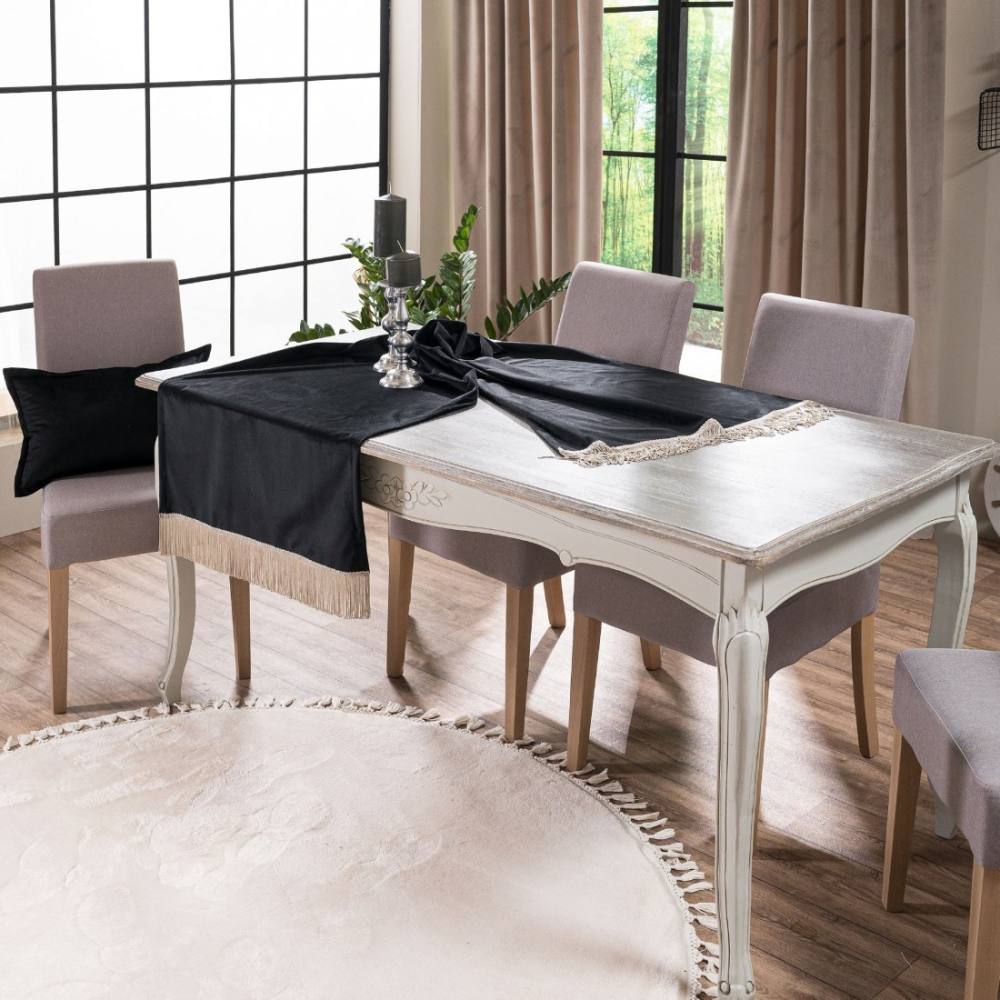 Τραβέρσα (Sari) Velvet 06 (65x200cm) BLACK