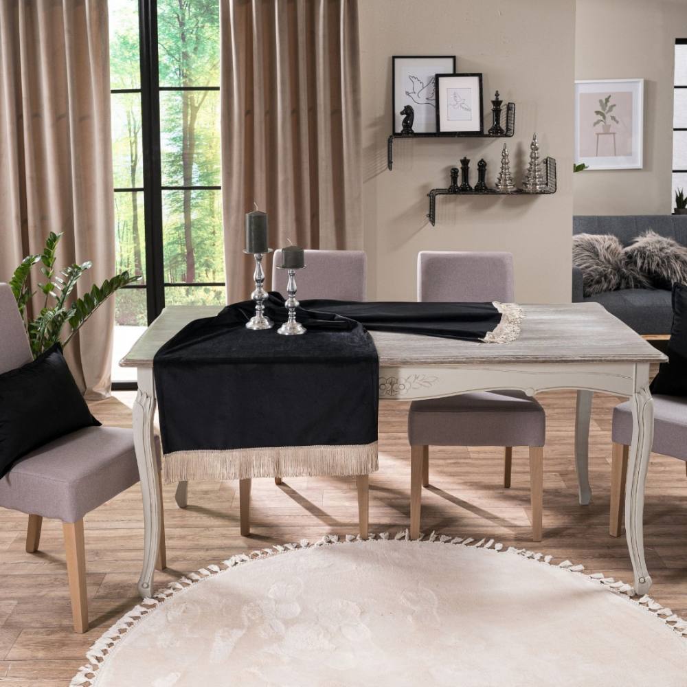 Τραβέρσα (Sari) Velvet 06 (65x200cm) BLACK