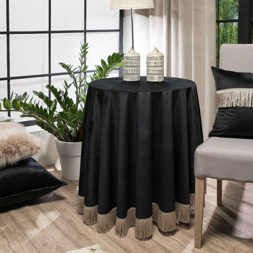 Ροτόντα Velvet 06 Φ180cm με κρόσι BLACK