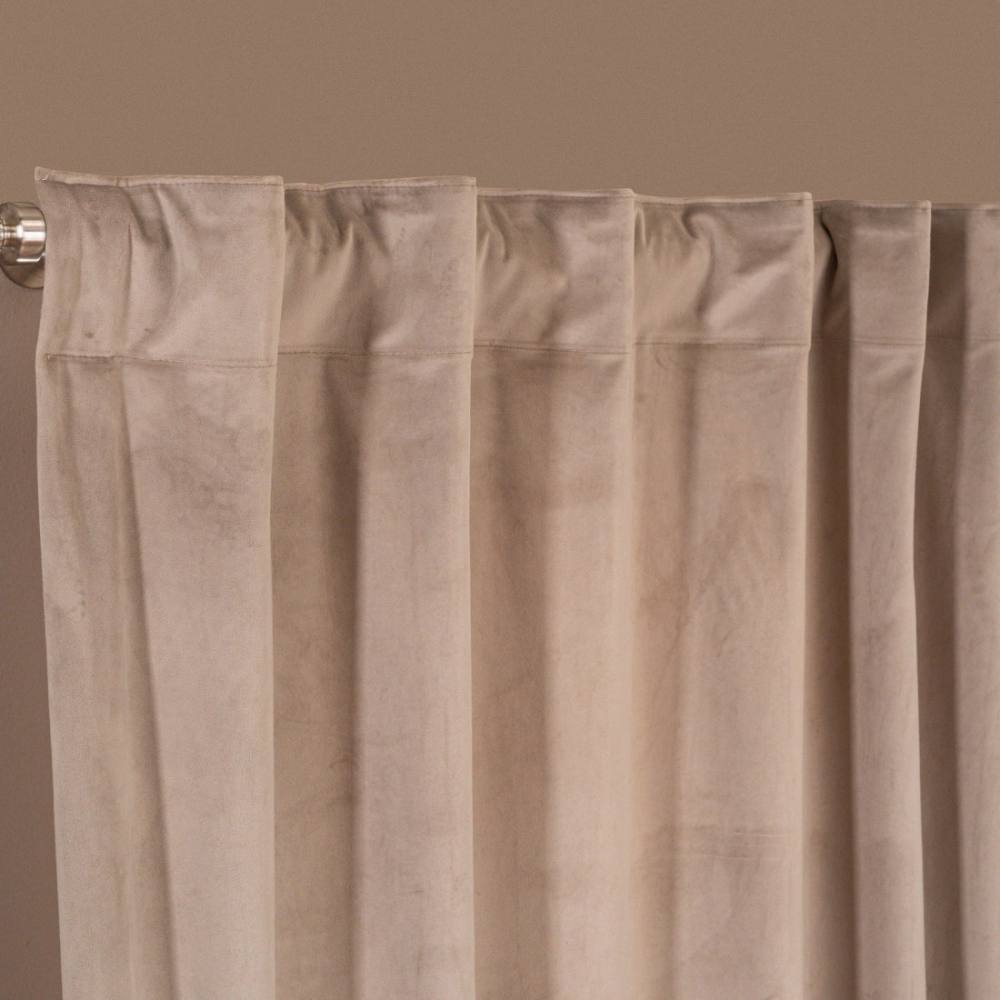 Κουρτίνα Velvet 07 (έτοιμη ραμμένη) Με τρέσα BEIGE