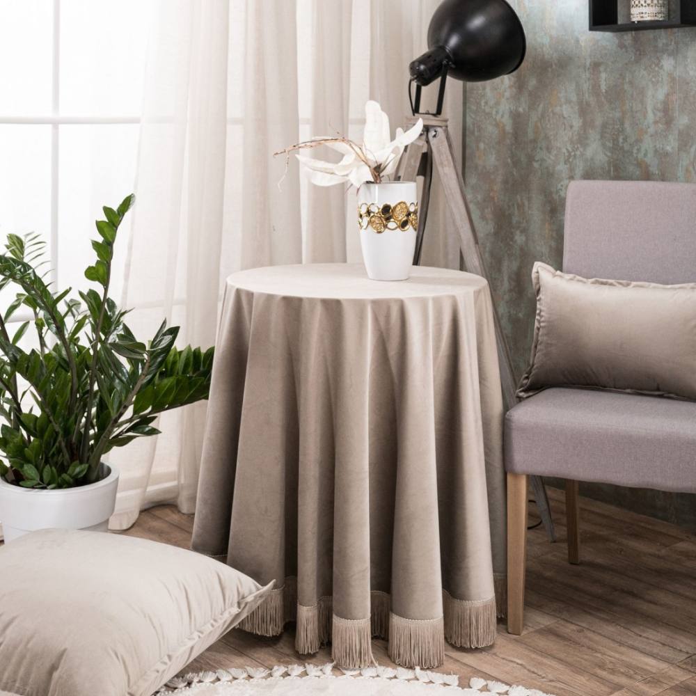 Ροτόντα Velvet 07 Φ180cm με κρόσι BEIGE