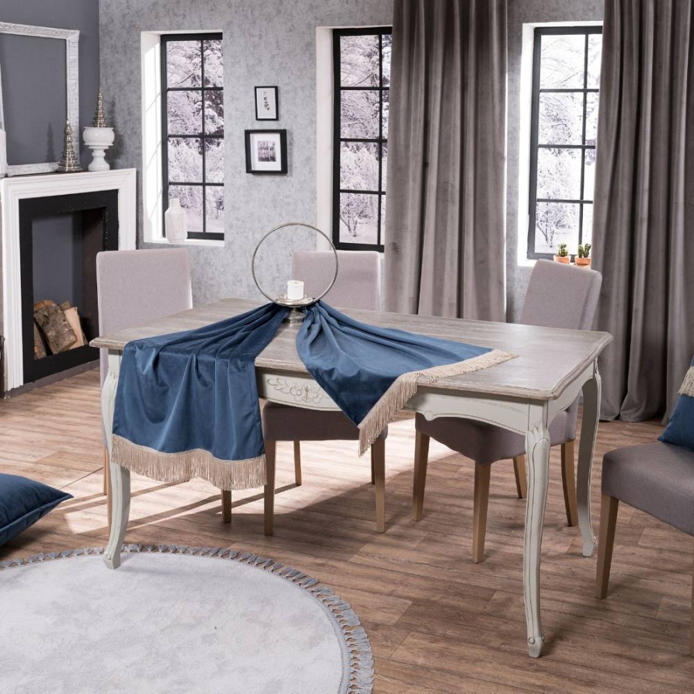 Τραβέρσα (Sari) Velvet 04 (65x200cm) BLUE
