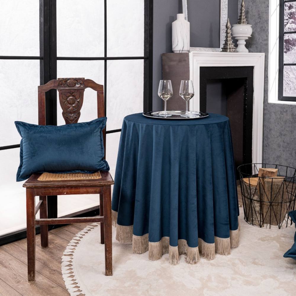 Ροτόντα Velvet 04 Φ180cm με κρόσι BLUE