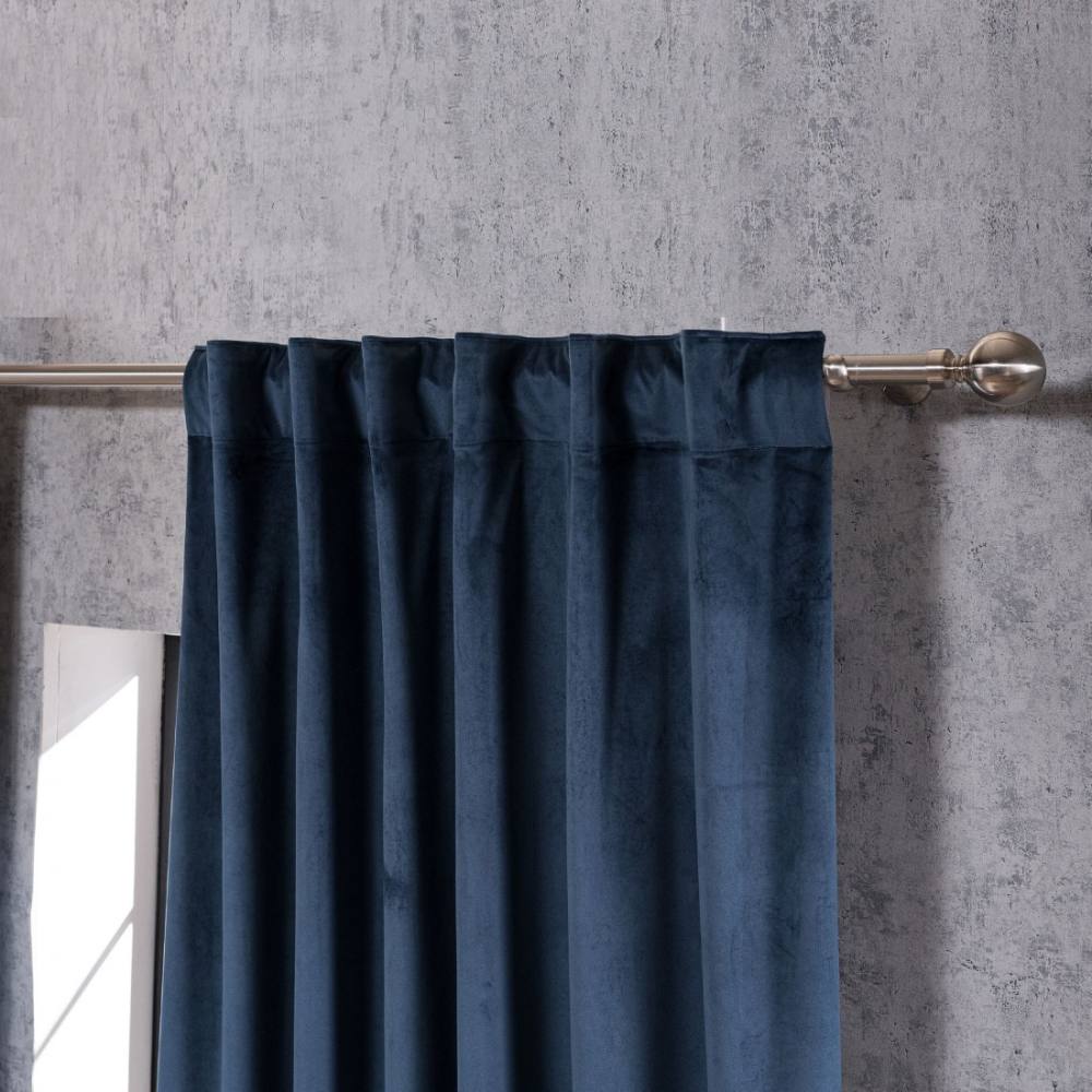 Κουρτίνα Velvet 04 (έτοιμη ραμμένη) Με τρέσα BLUE