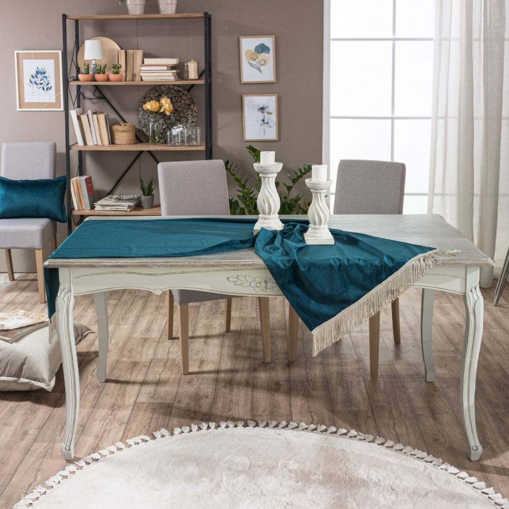 Τραβέρσα (Sari) Velvet 13 (65x200cm) BLUE/GREEN