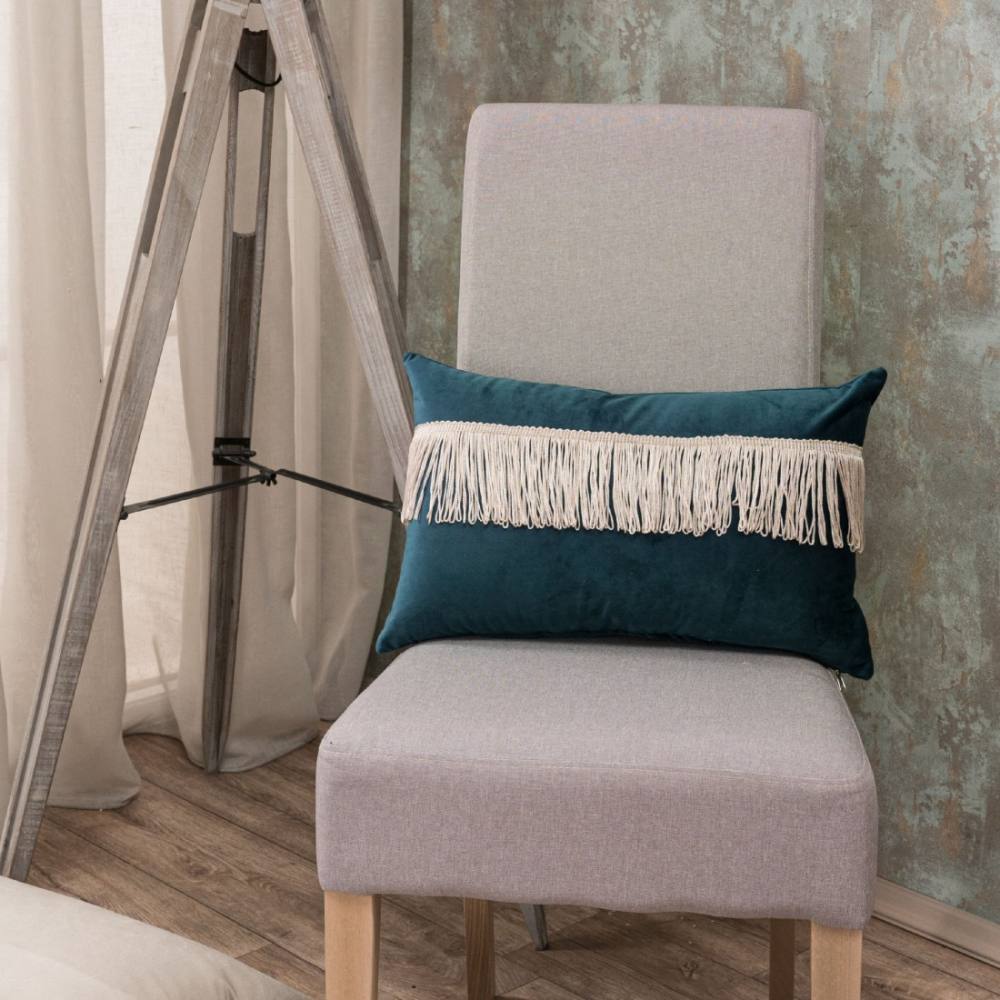 Μαξιλαροθήκη Velvet 13 Με Κρόσι BLUE/GREEN