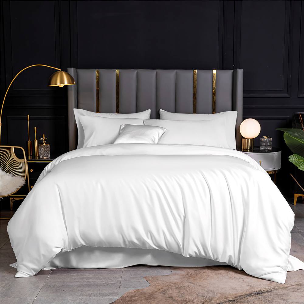 Σετ σεντόνια υπέρδιπλα με λάστιχο Bamboo 300tc Art 12050 White Pleasure 170×200+35 Λευκό