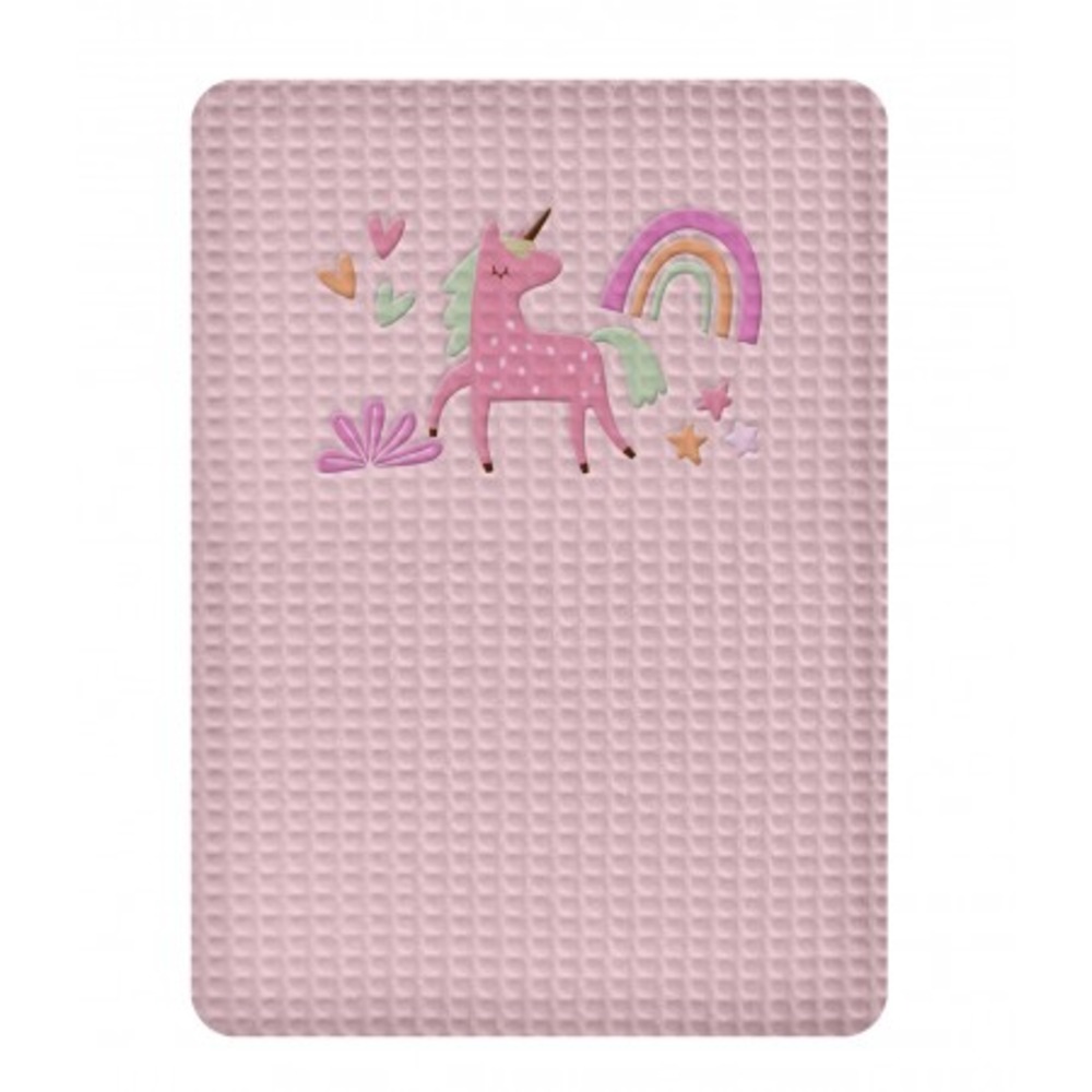 ΚΟΥΒΕΡΤΑ ΠΙΚΕ ΚΟΥΝΙΑΣ 110X140 ADAM HOME UNICORN PINK