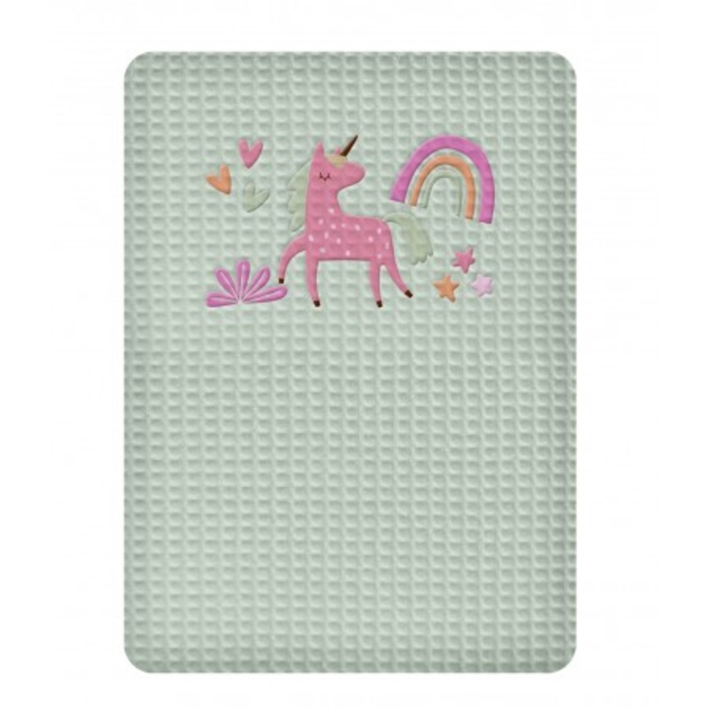 ΚΟΥΒΕΡΤΑ ΠΙΚΕ ΚΟΥΝΙΑΣ 110X140 ADAM HOME UNICORN GREEN