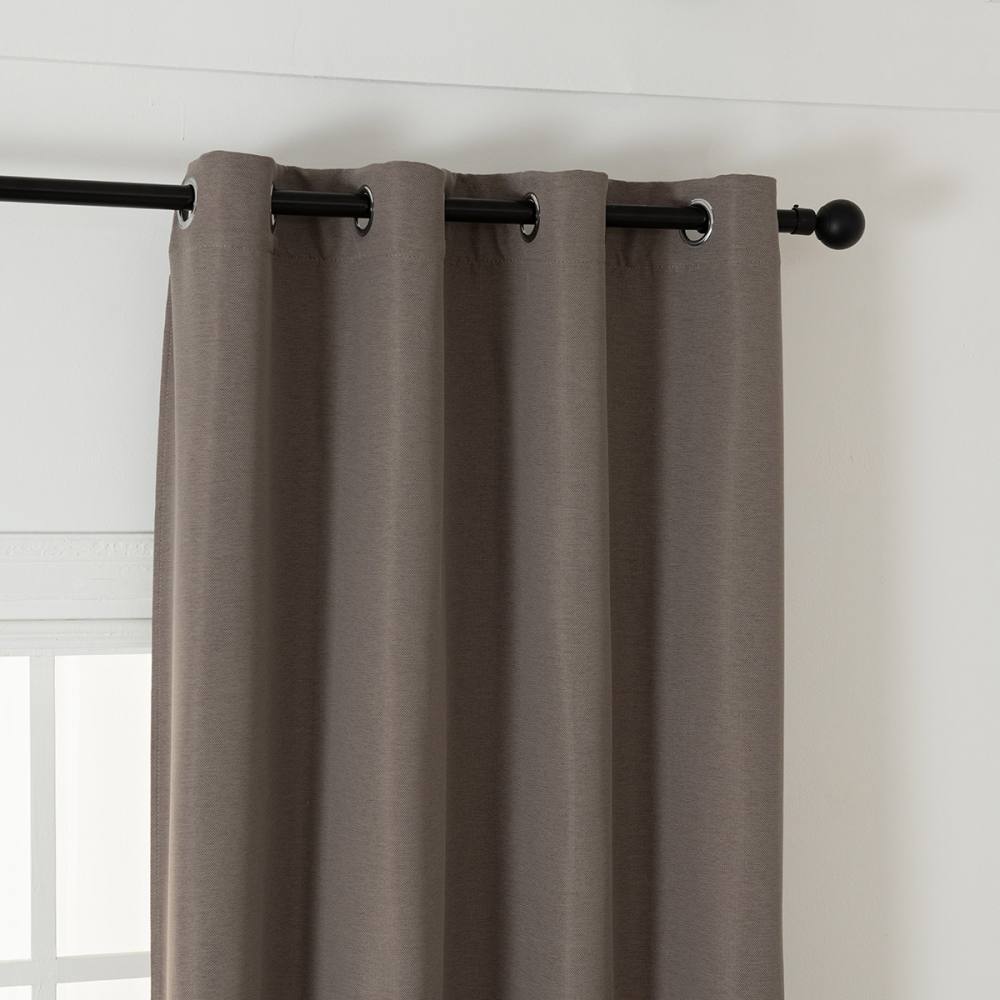 Κουρτίνα Blackout Jacquard σκίασης με 8 μεταλλικούς κρίκους Glare Art 8444 140×270 Μόκα