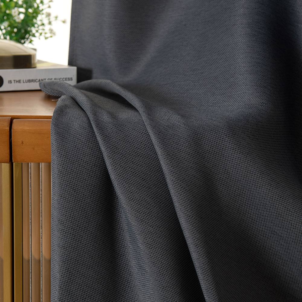 Κουρτίνα Blackout Jacquard σκίασης με 8 μεταλλικούς κρίκους Glare Art 8444 140×270 Ανθρακί