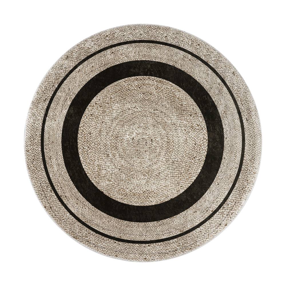 Ροτόντα 140×140 Jute Art 9130-Black Μπεζ,Μαύρο