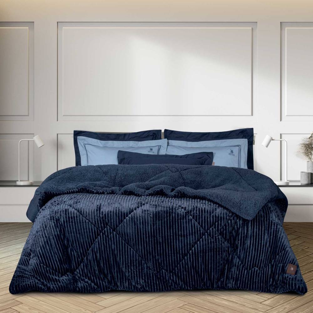 GREENWICH POLO CLUB ΚΟΥΒΕΡΤΟΠΑΠΛΩΜΑ ΥΠΕΡΔΙΠΛΟ(220x240) SHERPA 3428 Μπλε