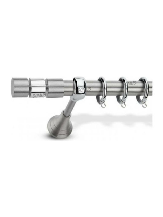 domus metalliko kourtinoxylo leros diplo me sidirodromo f25mm 160cm nikel mat chromio