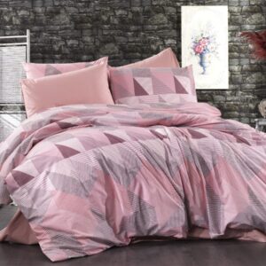 ΣΕΝΤΟΝΙΑ ΕΜΠΡΙΜΕ ΣΕΤ 4 τεμ Geometrical 331 220Χ240 Pink-Salmon Flannel cotton 100%