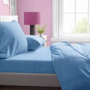 ΠΑΠΛΩΜΑΤΟΘΗΚΗ Solid 498 220Χ240 Sky blue Cotton 100%