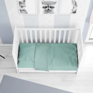 ΣΕΝΤΟΝΙΑ ΣΕΤ 3 τεμ bebe Solid 497 120X160 Aqua Cotton 100%
