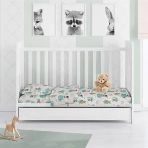 ΚΑΤΩΣΕΝΤΟΝΟ ΜΕ ΛΑΣΤΙΧΟ bebe Reach the stars 192 0,70X1,40X0,15 Green Cotton 100%