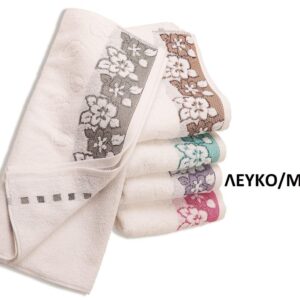 ΠΕΤΣΕΤΑ ΖΑΚΑΡ ZERO TWIST ΕΡΑΤΩ 70X140 ΛΕΥΚΟ/ΜΩΒ Cotton 100%