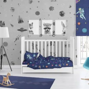 ΚΑΤΩΣΕΝΤΟΝΟ ΜΕ ΛΑΣΤΙΧΟ bebe Space 189 0,70X1,40X0,15 Blue Cotton 100%