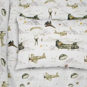 ΜΑΞΙΛΑΡΟΘΗΚΗ ΕΜΠΡΙΜΕ kids Airforce 196 50X70 White-Khaki Cotton 100%