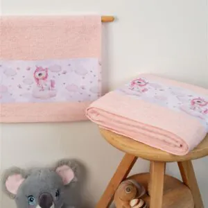 ΠΕΤΣΕΤΑ Με Ψηφιακή Εκτύπωση Σετ 2 τεμ bebe Unicorn 74 30X50,70X140 Ροζ 100% Cotton