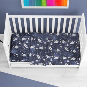 ΚΑΤΩΣΕΝΤΟΝΟ ΜΕ ΛΑΣΤΙΧΟ bebe Galaxy Travel 90 0,70X1,40X0,15 Blue 100% Cotton Flannel