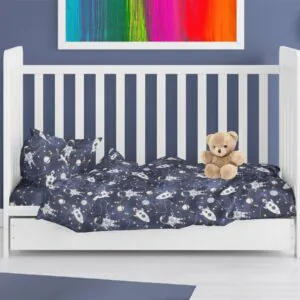 ΠΑΠΛΩΜΑΤΟΘΗΚΗ ΕΜΠΡΙΜΕ bebe Galaxy Travel 90 120X160 Blue 100% Cotton Flannel