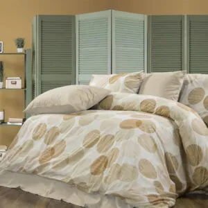 Παπλωματοθήκη Εμπριμέ Κοραλία 465 160X240 Beige 70/30 Cott/Pol