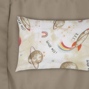 Μαξιλαροθήκη Εμπριμέ bebe Spaceship 186 35X45 Beige 100% Cotton