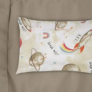 Μαξιλαροθήκη Εμπριμέ bebe Spaceship 186 35X45 Beige 100% Cotton