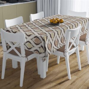 Αλέκιαστο Σετ 2 τεμ (Τραπ/λο 140X220 & Τραβέρσα 40X220) Cyclops 460 Beige 70/30 Cott/Pol