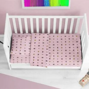 Κατωσέντονο Με Λάστιχο bebe Looney Tunes 39 0,70X1,40X0,15 Pink 100% Cotton Flannel