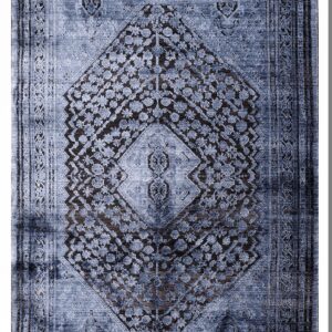 Χαλί KARMA 00155-ΜΠΛΕ-ΜΑΥΡΟ Tzikas Carpets