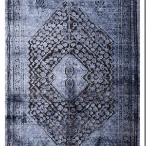 Χαλί KARMA 00155-ΜΠΛΕ-ΜΑΥΡΟ Tzikas Carpets