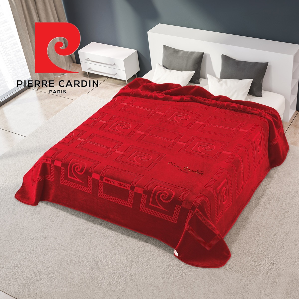 Pierre Cardin ΚΟΥΒΕΡΤΑ ΥΠΕΡΔΙΠΛΗ 220X240 PIERRE CARDIN NANCY 657 RED(34)