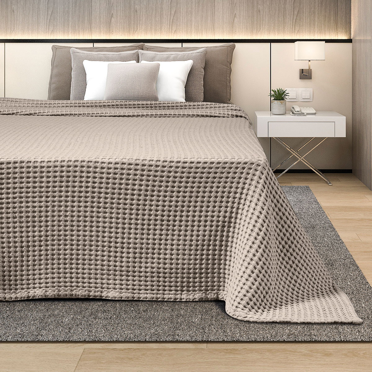 Adamhome ΚΟΥΒΕΡΤΑ ΠΙΚΕ KING SIZE ADAM HOME 240x260 BEIGE