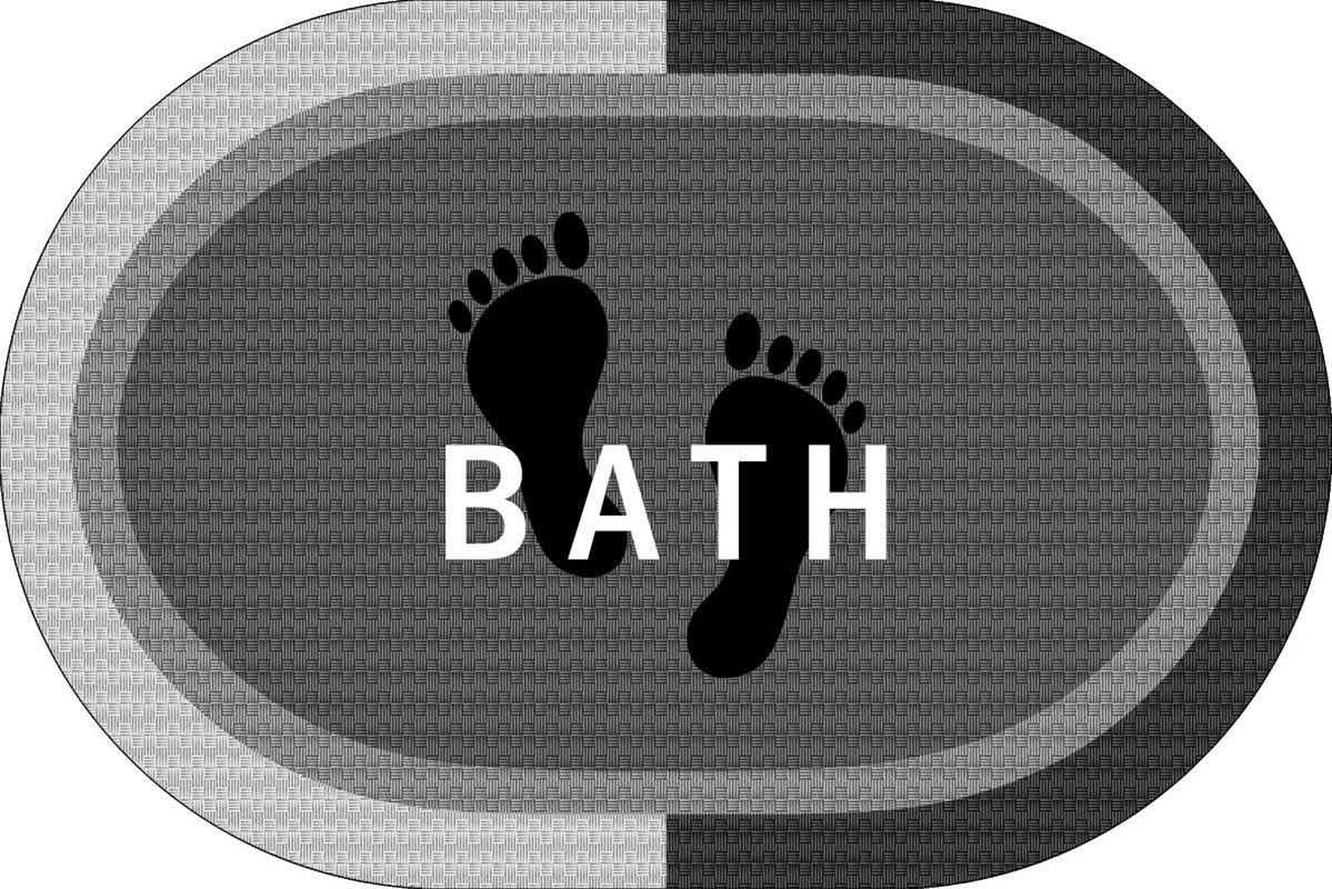 DIMcol Πατάκι Μπάνιου Oval Αντιολισθητικό Bath 50X70 Grey 100% Polyester