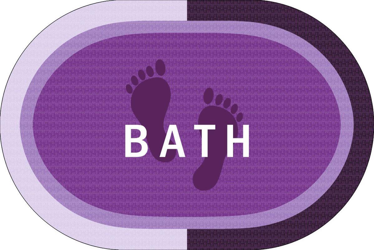 DIMcol Πατάκι Μπάνιου Oval Αντιολισθητικό Bath 50X70 Lilac 100% Polyester