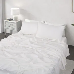 Σετ παπλωματοθήκη υπέρδιπλη Hilton Art 11151 230x250 Λευκό Beauty Home