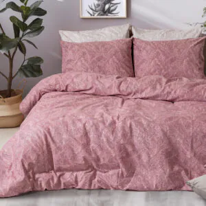 Σετ σεντόνια φανελένια King Size με λάστιχο Crimson Art 12638 185x200+32 Σάπιο Μήλο Beauty Home
