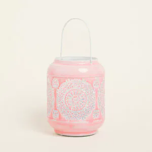 ΦΑΝΑΡΙ ΜΕΤΑΛΙΚΟ ΡΟΖ 15 x 20 cm Beauty Home
