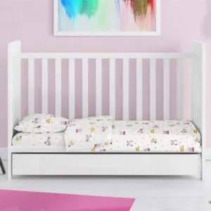 ΠΑΠΛΩΜΑΤΟΘΗΚΗ ΕΜΠΡΙΜΕ bebe Sweet Dreams 553 120X160 White-Pink 100% Cotton